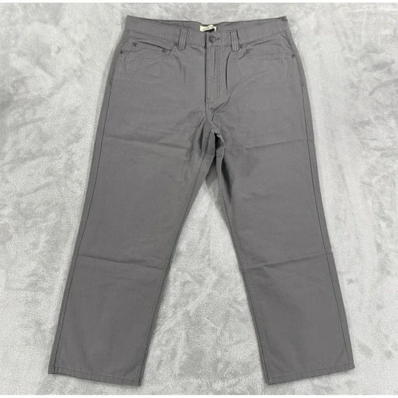NWT Blue Mountain Pants Mens 38x30 Canvas Relaxed Workwear Dad Gray 5 Pocket - Picture 2 of 16